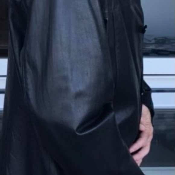 Men's Black/Brown Genuine Leather Jacket (Size L) - Picture 4 of 12